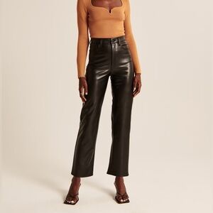 Abercrombie & Fitch Vegan Leather Curve High Rise Ankle Straight Jean Size 27